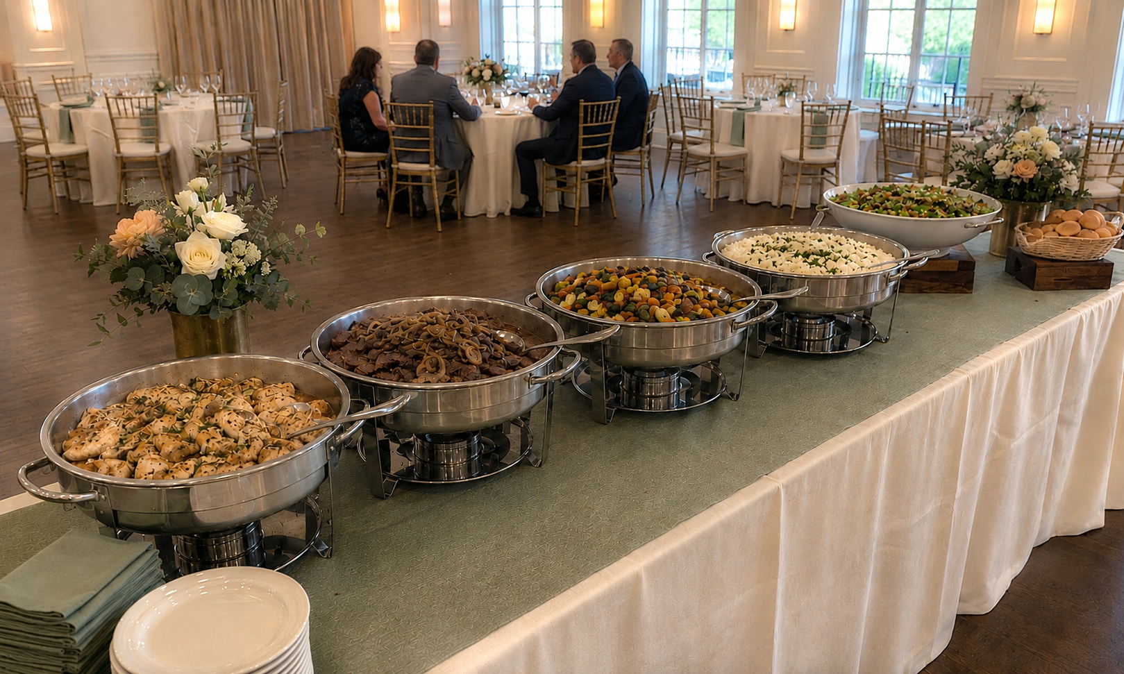 Elegantly plated catering entrée